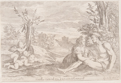 Titian etching from 1682 The Three Ages of Man